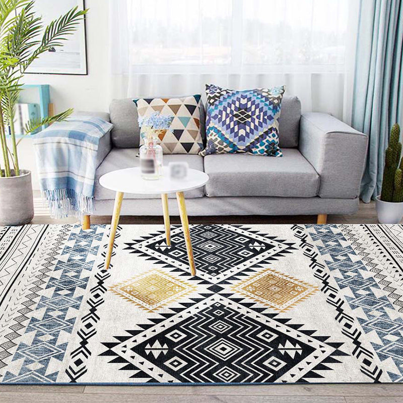 Gold Contemporary Rug Polyester Pattern Rug Non-Slip Backing Rug for Drawing Room