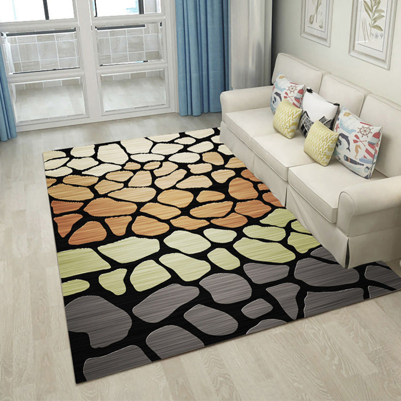 Green Line Carpet Polyester Modern Carpet Stain Resistant Carpet for Living Room