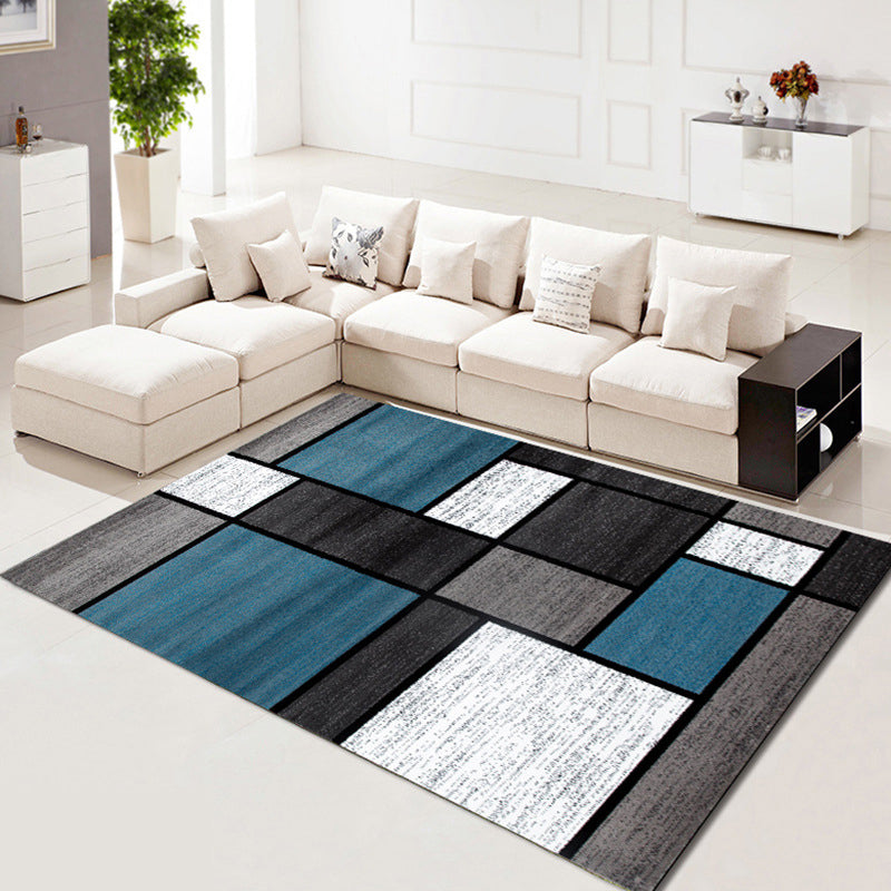 Green Line Carpet Polyester Modern Carpet Stain Resistant Carpet for Living Room