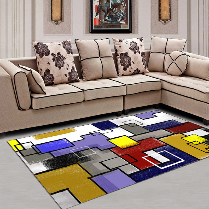 Green Line Carpet Polyester Modern Carpet Stain Resistant Carpet for Living Room