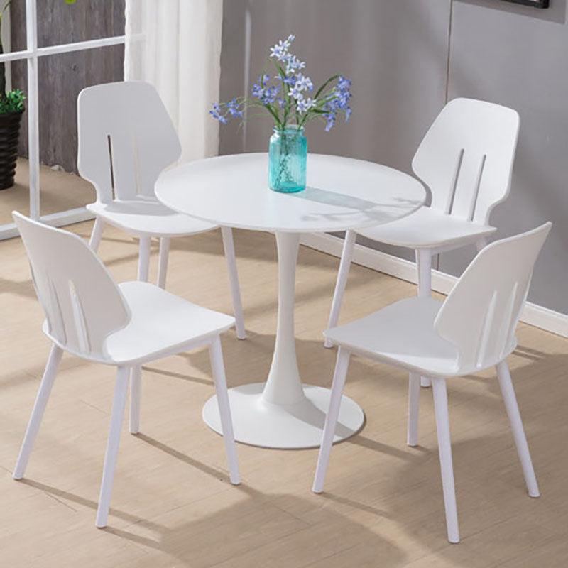 Silla lateral de comedor con respaldo abierto contemporáneo, sillas sin brazos de comedor de plástico para uso doméstico