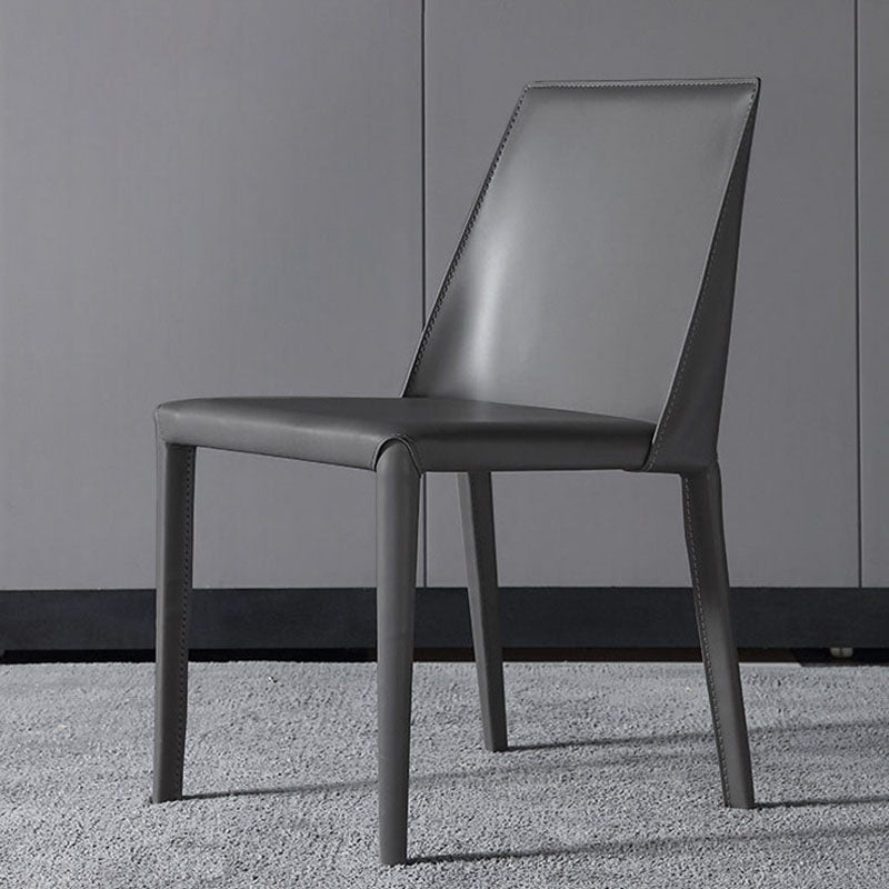 Eigentijdse massieve rugarmloze zijstoelen lederen eetkamerstoelen voor keuken