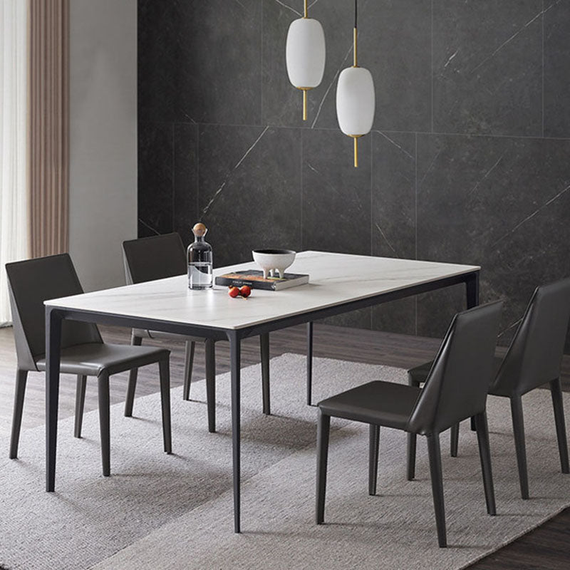 Eigentijdse massieve rugarmloze zijstoelen lederen eetkamerstoelen voor keuken