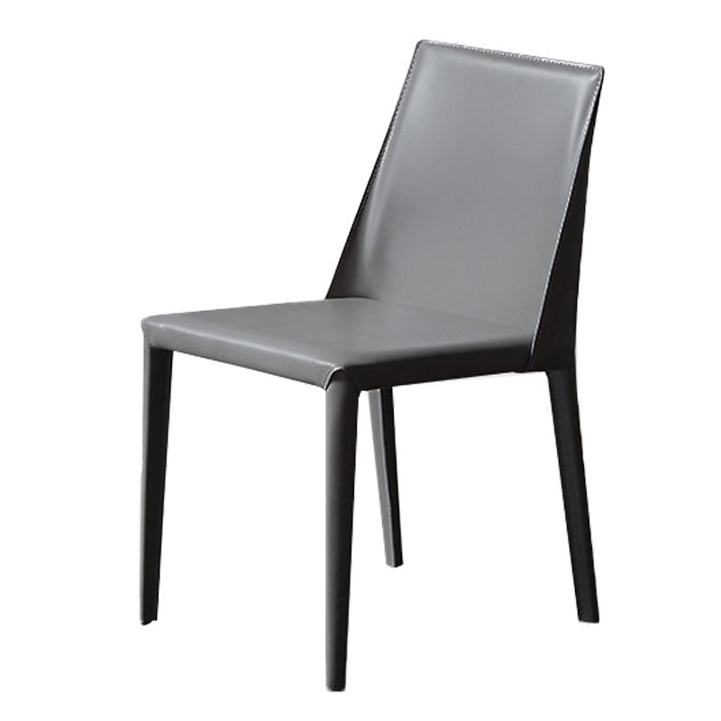 Eigentijdse massieve rugarmloze zijstoelen lederen eetkamerstoelen voor keuken