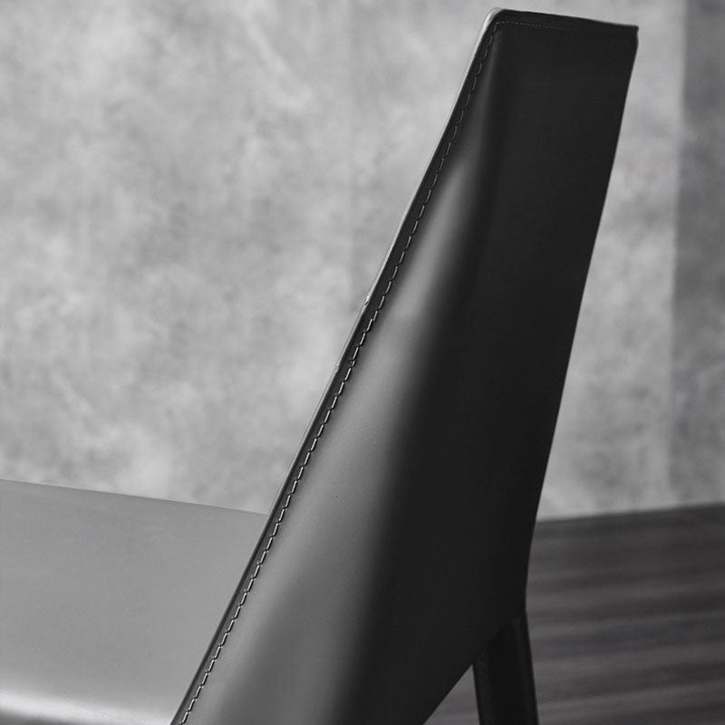 Eigentijdse massieve rugarmloze zijstoelen lederen eetkamerstoelen voor keuken