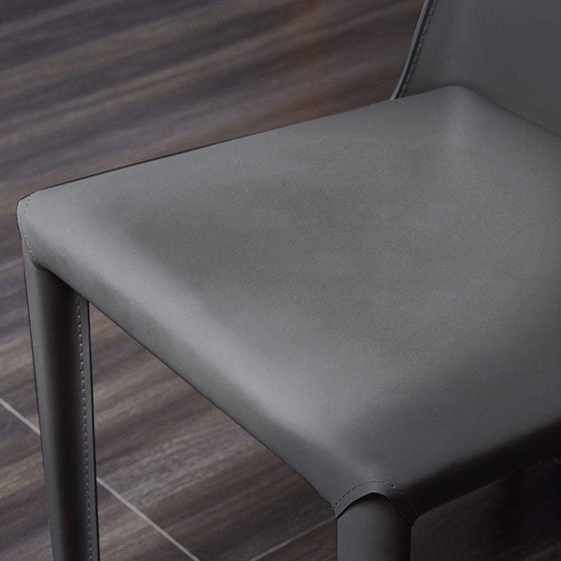 Eigentijdse massieve rugarmloze zijstoelen lederen eetkamerstoelen voor keuken