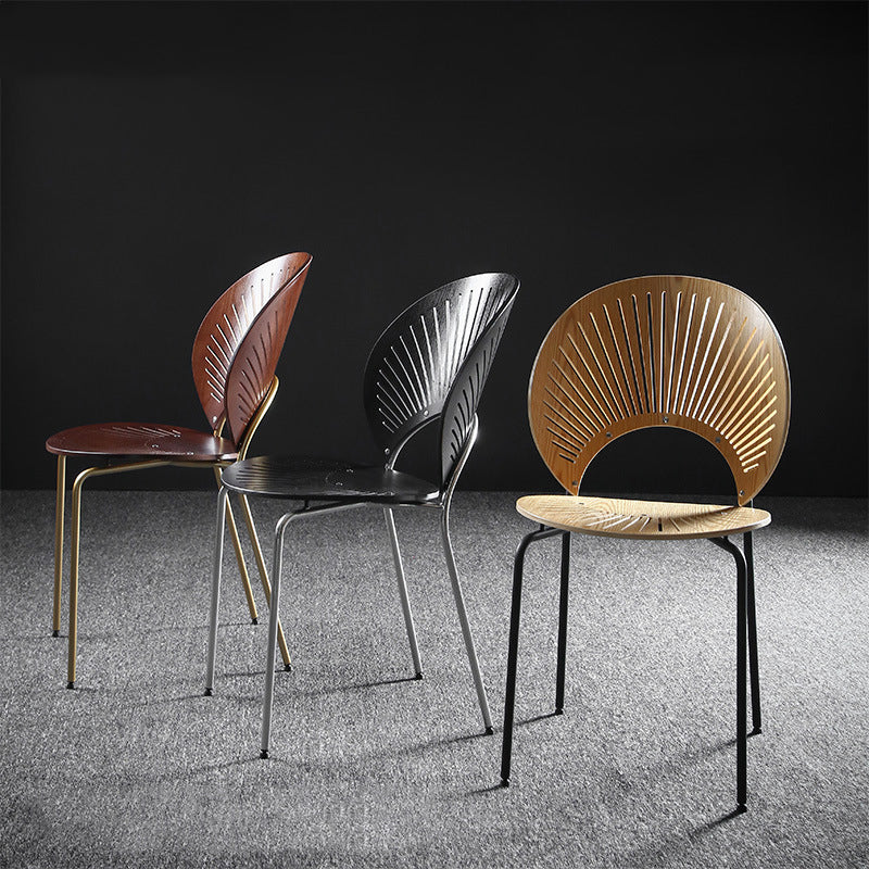 Metal Contemporary Kitchen Dining Side Chair Open Back Dining Chairs