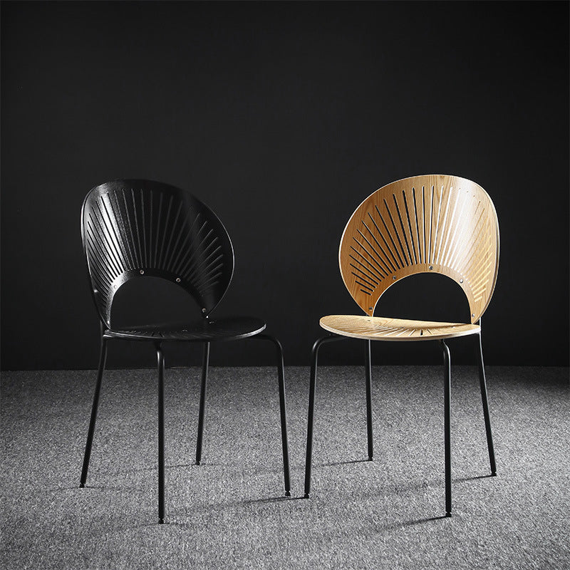 Metal Contemporary Kitchen Dining Side Chair Open Back Dining Chairs