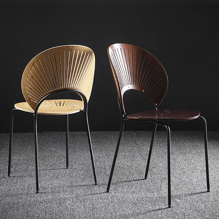 Metal Contemporary Kitchen Dining Side Chair Open Back Dining Chairs