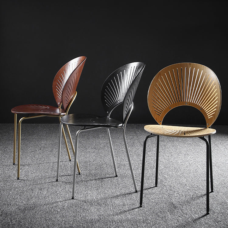 Metal Contemporary Kitchen Dining Side Chair Open Back Dining Chairs