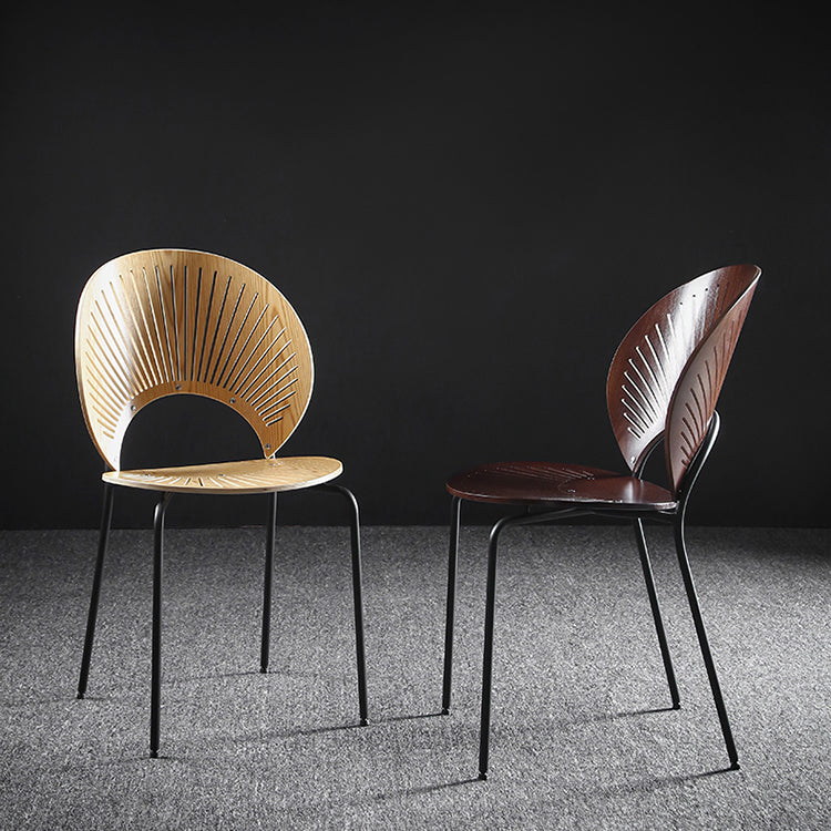 Metal Contemporary Kitchen Dining Side Chair Open Back Dining Chairs