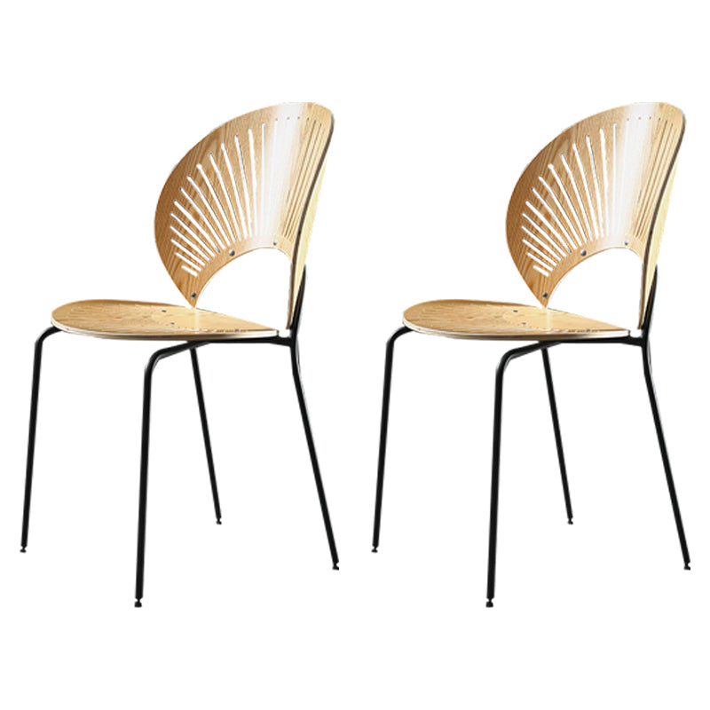 Metal Contemporary Kitchen Dining Side Chair Open Back Dining Chairs