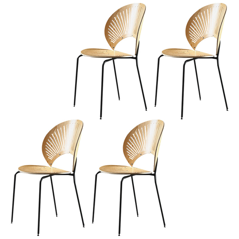 Metal Contemporary Kitchen Dining Side Chair Open Back Dining Chairs
