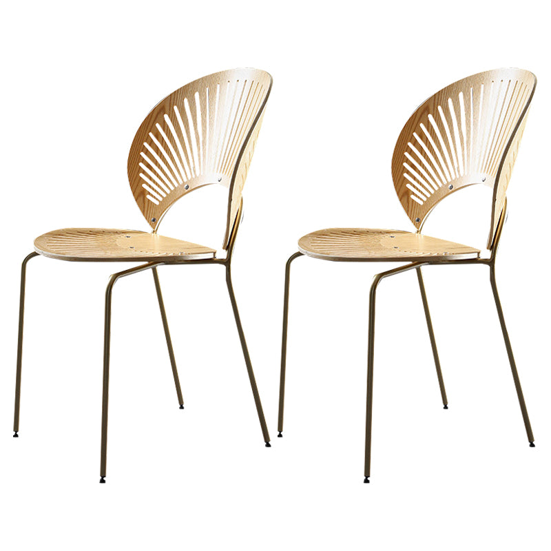 Metal Contemporary Kitchen Dining Side Chair Open Back Dining Chairs