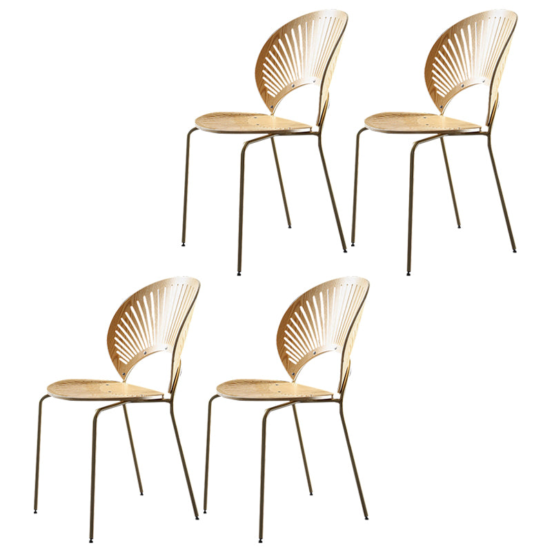Metal Contemporary Kitchen Dining Side Chair Open Back Dining Chairs
