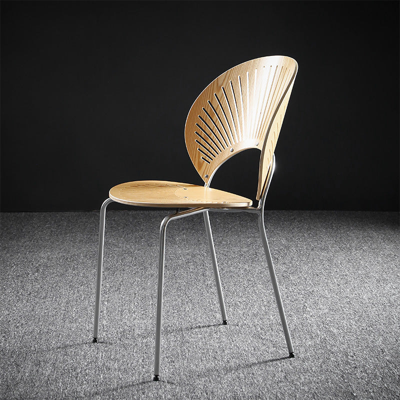 Metal Contemporary Kitchen Dining Side Chair Open Back Dining Chairs
