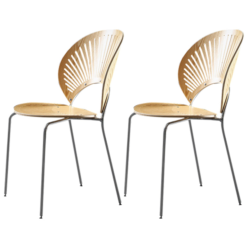 Metal Contemporary Kitchen Dining Side Chair Open Back Dining Chairs