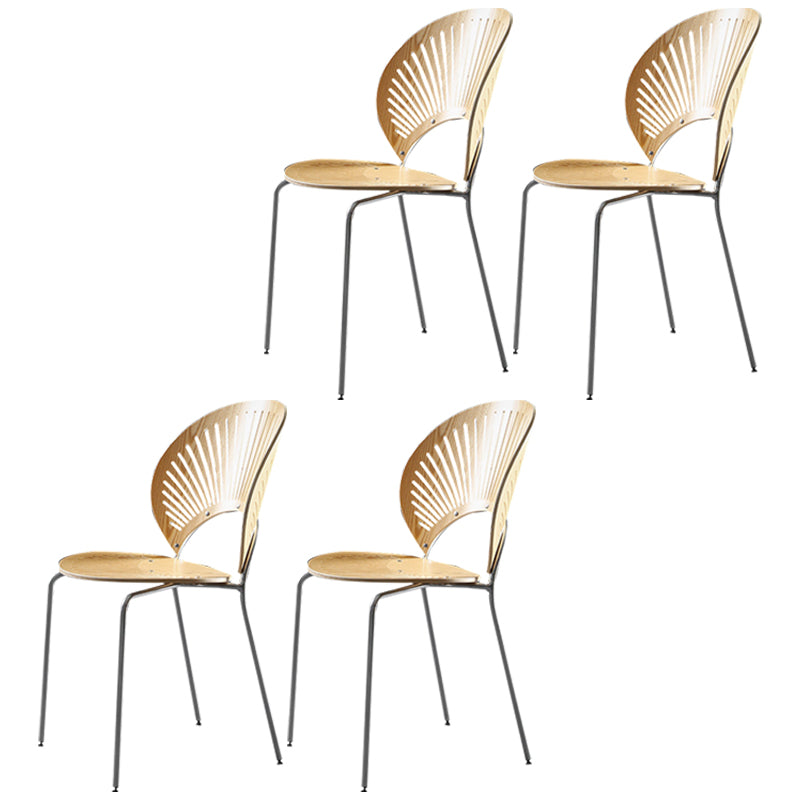 Metal Contemporary Kitchen Dining Side Chair Open Back Dining Chairs