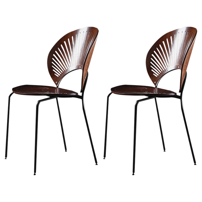 Metal Contemporary Kitchen Dining Side Chair Open Back Dining Chairs