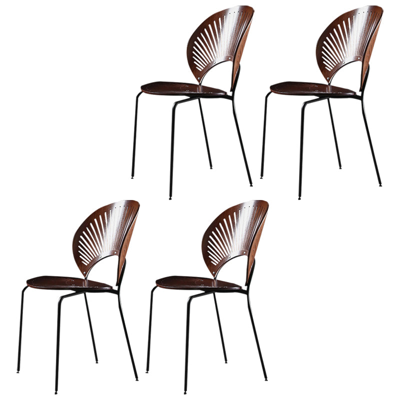 Metal Contemporary Kitchen Dining Side Chair Open Back Dining Chairs