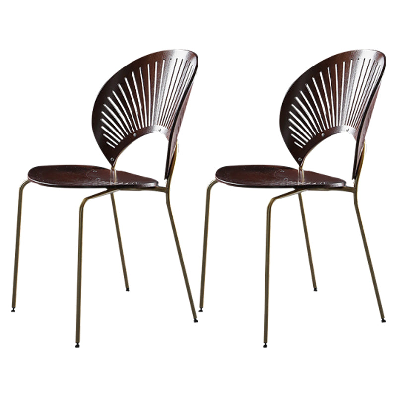 Metal Contemporary Kitchen Dining Side Chair Open Back Dining Chairs