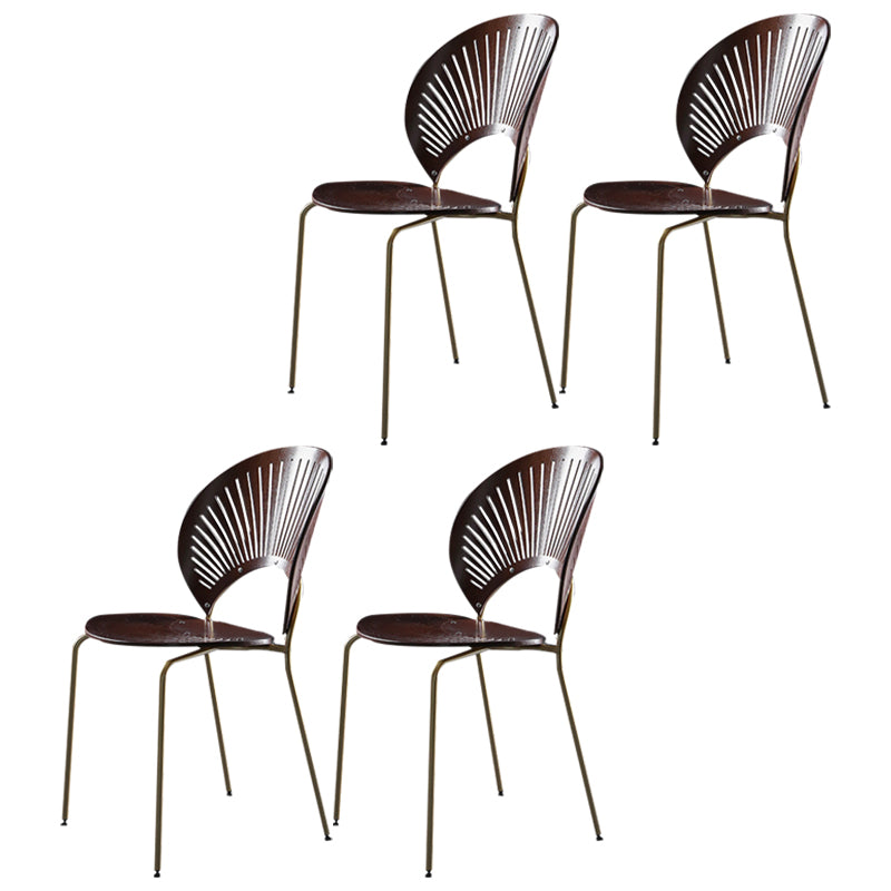 Metal Contemporary Kitchen Dining Side Chair Open Back Dining Chairs