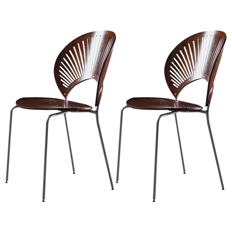 Metal Contemporary Kitchen Dining Side Chair Open Back Dining Chairs