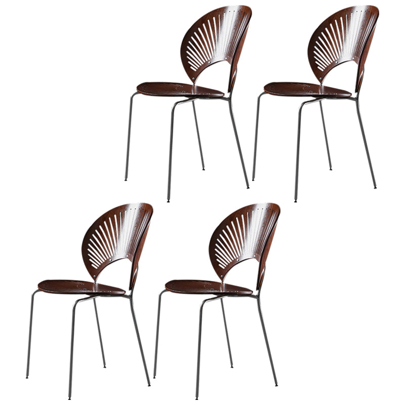 Metal Contemporary Kitchen Dining Side Chair Open Back Dining Chairs