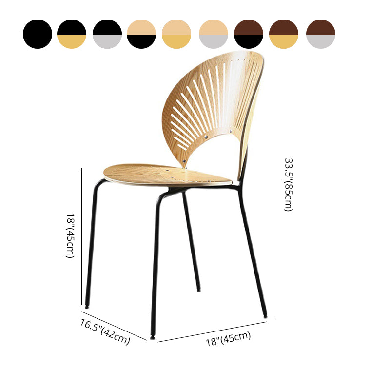 Metal Contemporary Kitchen Dining Side Chair Open Back Dining Chairs