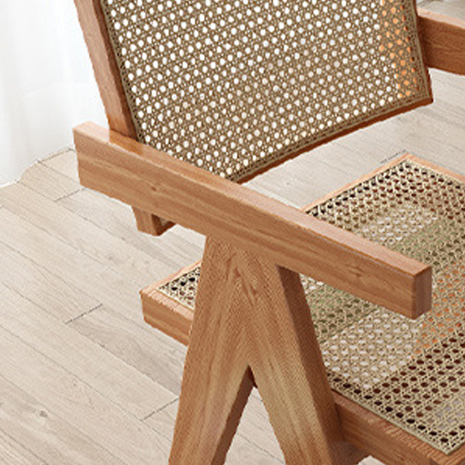 Silla de comedor contemporánea de madera con respaldo abierto para patio
