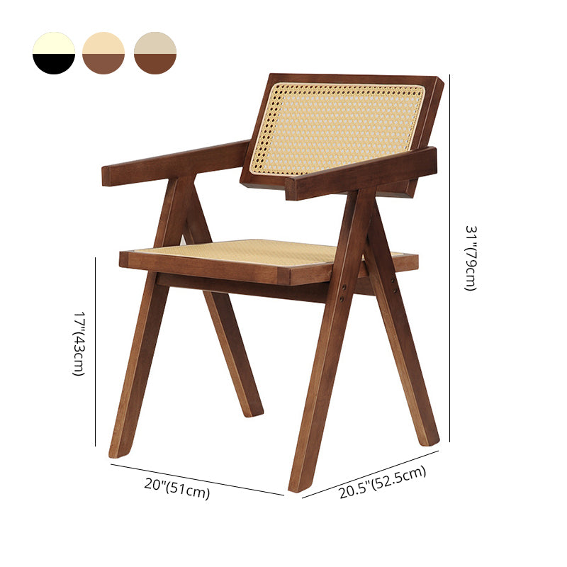 Silla de comedor contemporánea de madera con respaldo abierto para patio