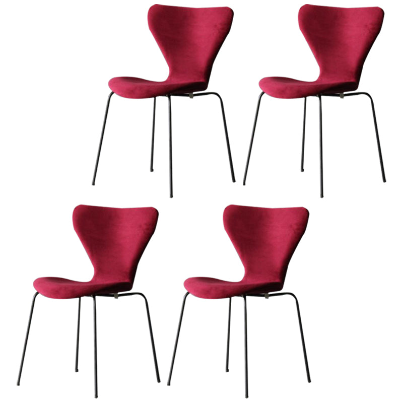 Silla lateral de terciopelo escandinavo para restaurante, silla de comedor con respaldo lateral y acabado mate