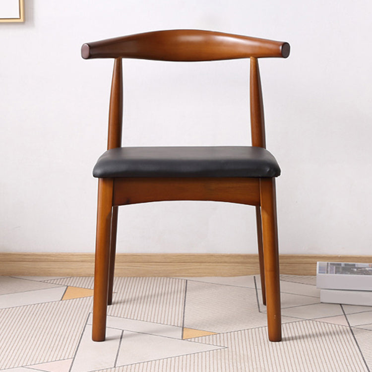 Silla de comedor de madera moderna, silla lateral de piel sintética sin brazos para uso doméstico