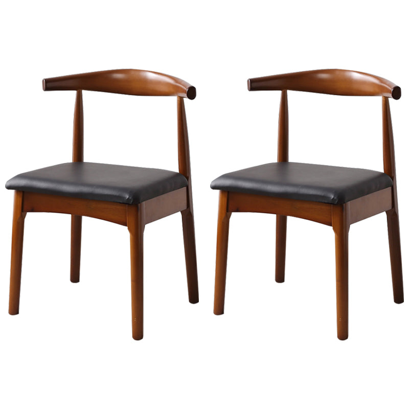 Silla de comedor de madera moderna, silla lateral de piel sintética sin brazos para uso doméstico