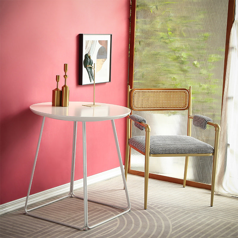 Sillas de comedor nórdicas con respaldo abierto, silla lateral para cocina con patas de metal
