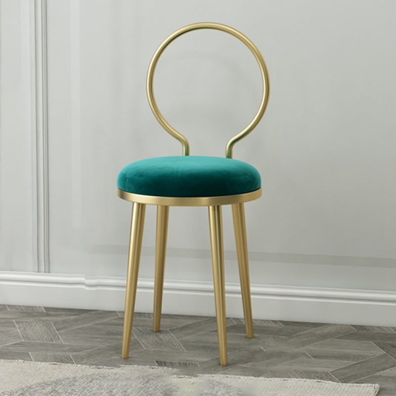 Silla de comedor de metal Glam, silla lateral de comedor con respaldo abierto sin brazos para uso doméstico
