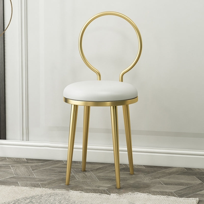 Silla de comedor de metal Glam, silla lateral de comedor con respaldo abierto sin brazos para uso doméstico
