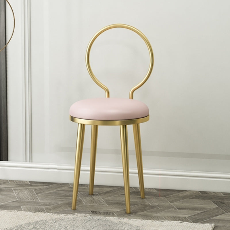 Silla de comedor de metal Glam, silla lateral de comedor con respaldo abierto sin brazos para uso doméstico
