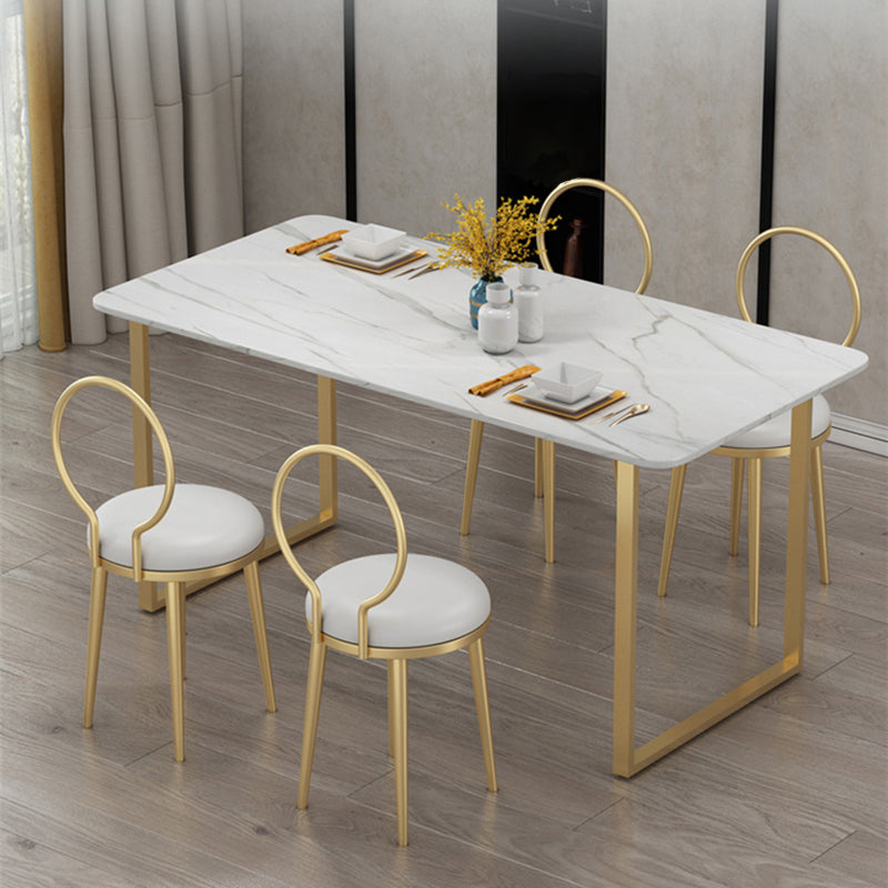 Silla de comedor de metal Glam, silla lateral de comedor con respaldo abierto sin brazos para uso doméstico