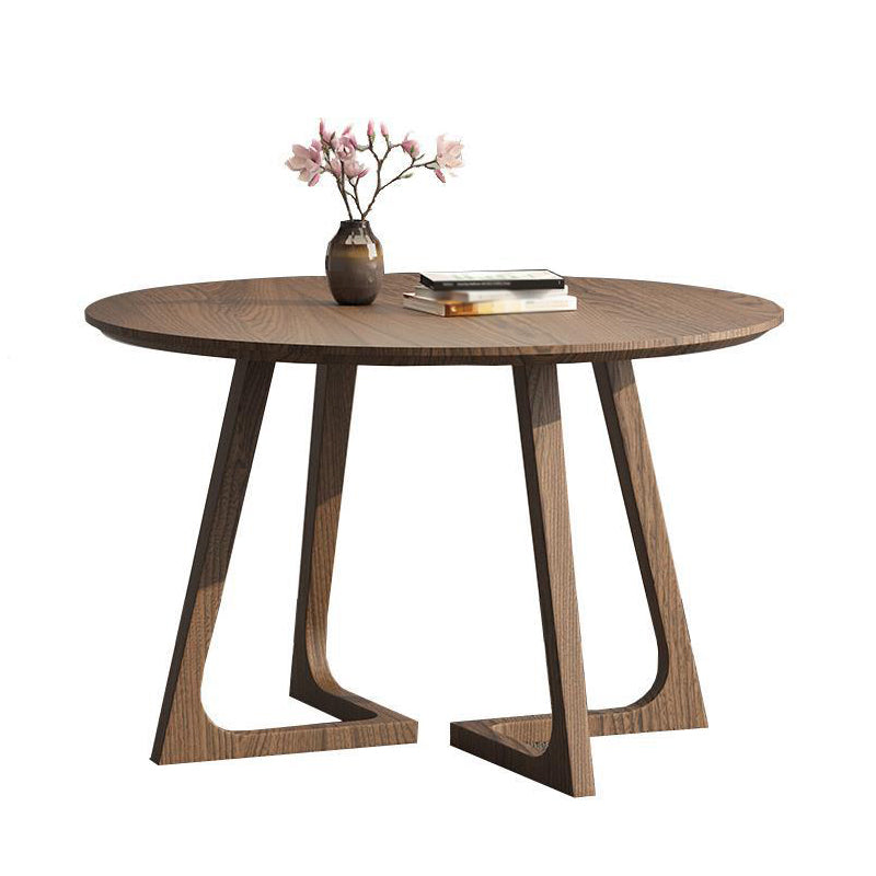 1/2/3/5 Pcs Wood Modern Dining Table Set with Round Table and Wooden Chairs Dining Set