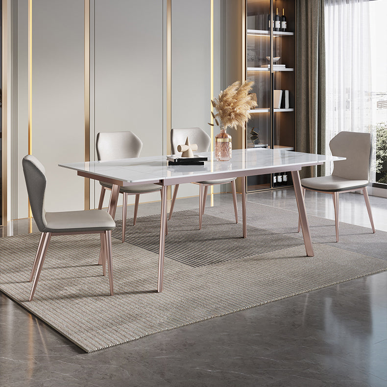 Glam 1/4/5/7 Pieces Dining Set Sintered Stone Dining Table Set with Leather Chairs