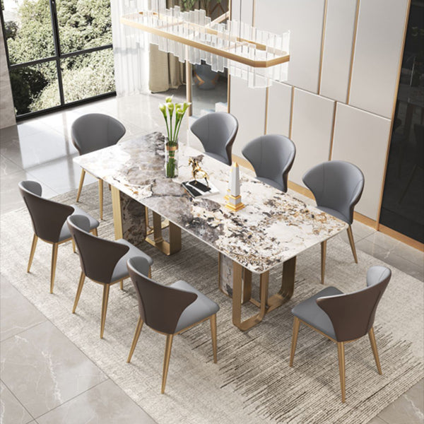 Luxury 1/2/3/5/6/7/8/9 Pieces Dining Set with Stone Dining Table and Chairs Dinette Set