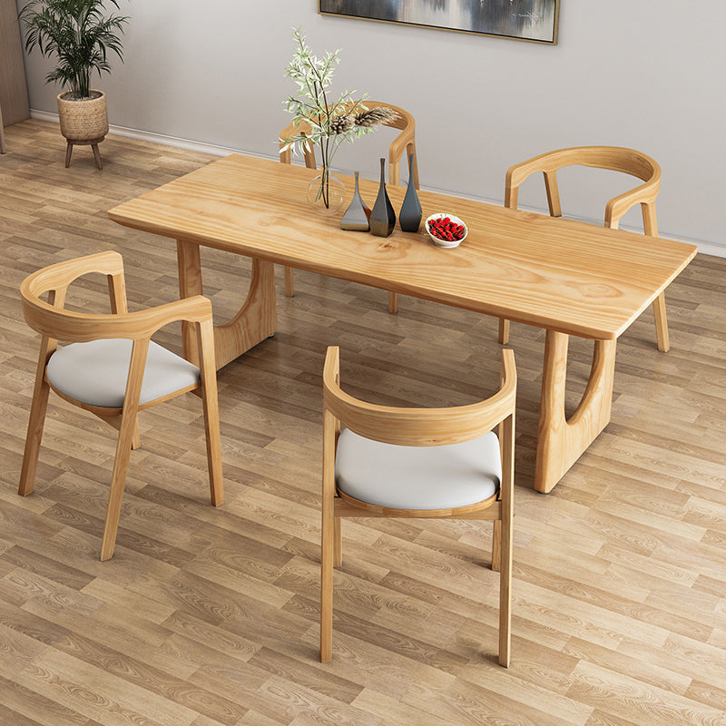 Modern 1/2/4/5/6/7 Pieces Dining Set Rectangle Dining Table Set with Wood Chairs