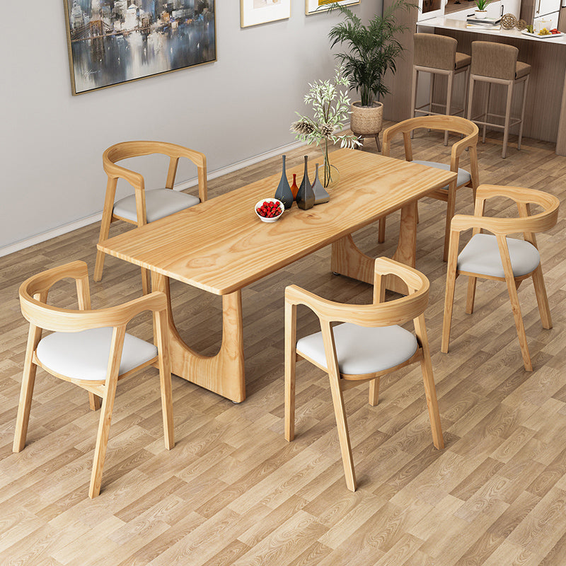 Modern 1/2/4/5/6/7 Pieces Dining Set Rectangle Dining Table Set with Wood Chairs