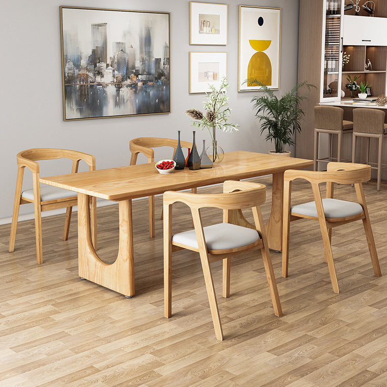 Modern 1/2/4/5/6/7 Pieces Dining Set Rectangle Dining Table Set with Wood Chairs