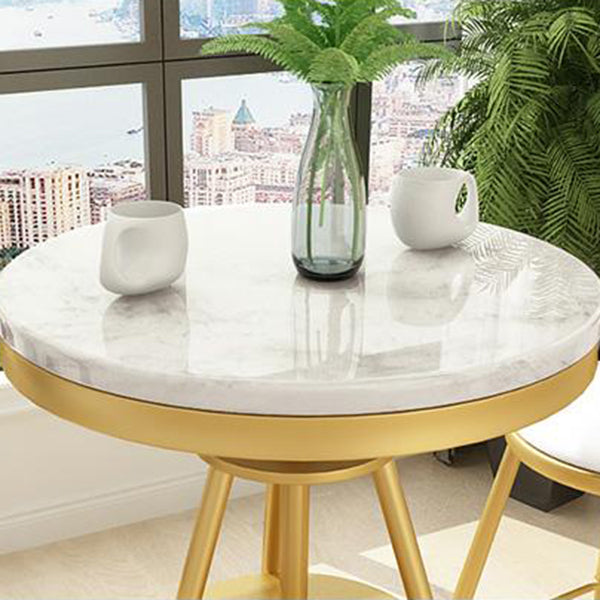 1/3/4/5 Pcs Metal Modern Dining Room Set with Marble Table and Metal Base Dinette Set