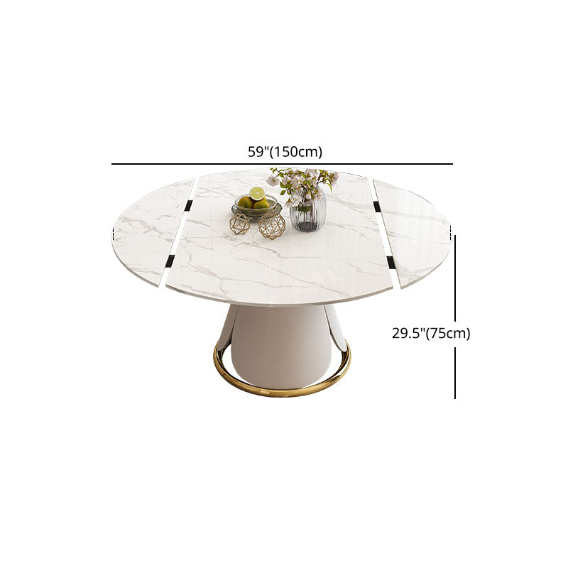 Nordic 1/4/5/7 Pieces Dining Set with Round Table and Leather Chairs Dinette Set