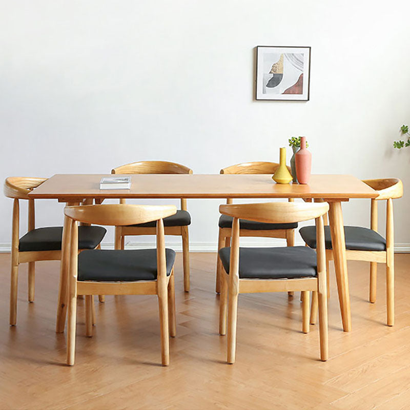 1/2/3/4/5/7 Pcs Modern Dining Set with Rectangle Table and Wooden Chairs Dinette Set