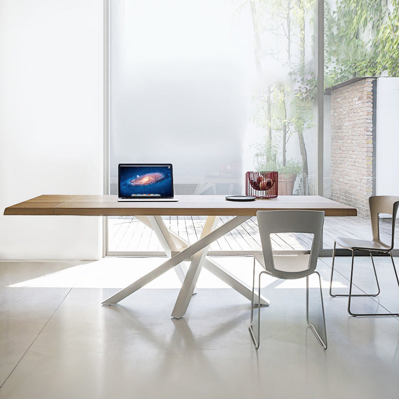 Mesa de comedor de estilo industrial rectángulo Mesa fija de madera maciza para restaurante
