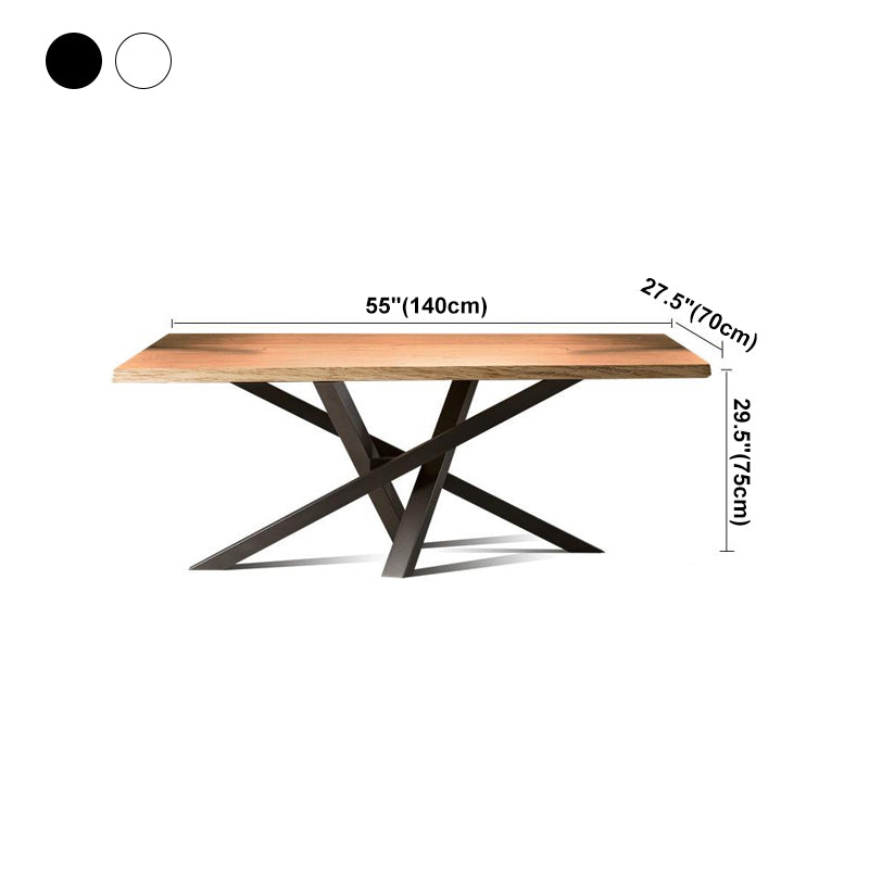 Mesa de comedor de estilo industrial rectángulo Mesa fija de madera maciza para restaurante